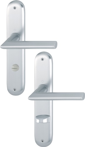 Langschildgarnitur Stock.1140/273P Alu.F1 SK/OL 78mm DIN L/R HOPPE