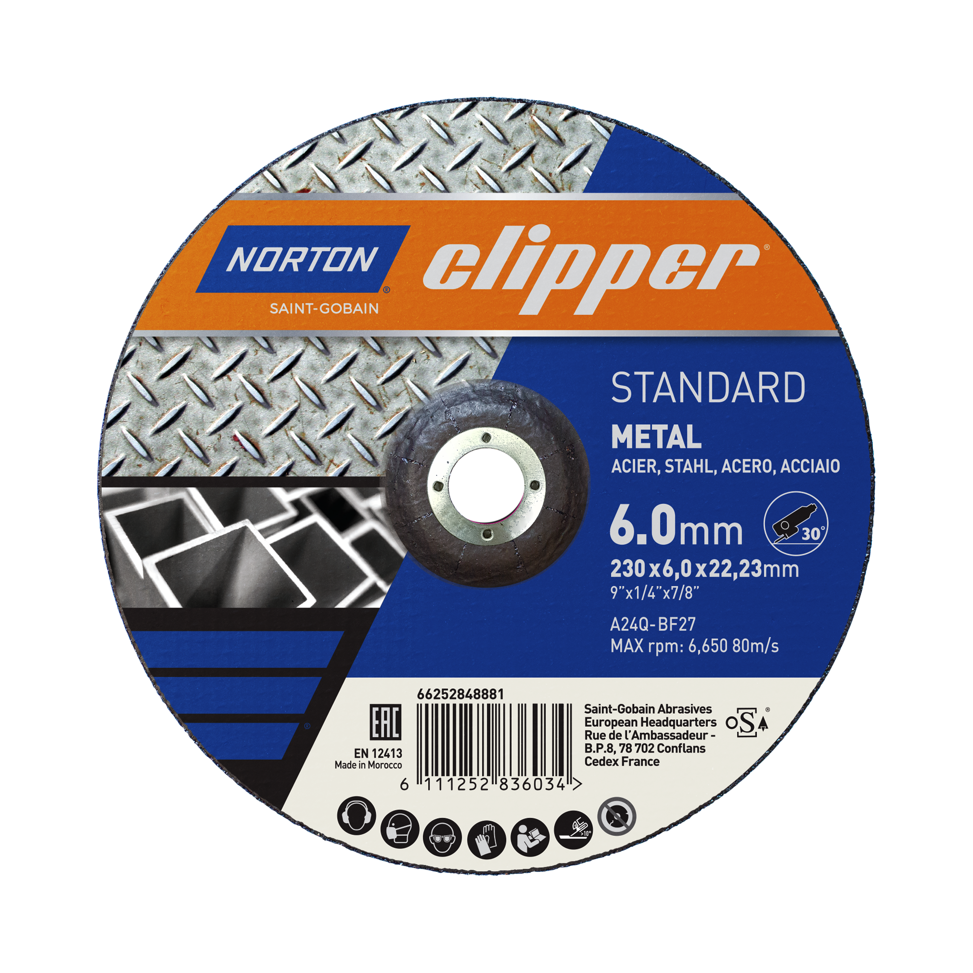 Norton Clipper Schruppscheibe Standard Metall 230x6,0