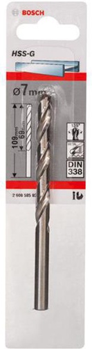 Bosch Metallbohrer HSS-G DIN338 Arbeits-L.69mm D.7mm L.109mm