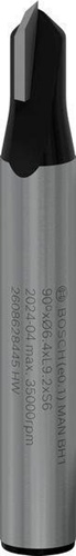 Bosch V-Nutfräser Expert for Wood Arbeits-L.16mm D.6,35mm L.48mm Schaft 6mm 90Grad