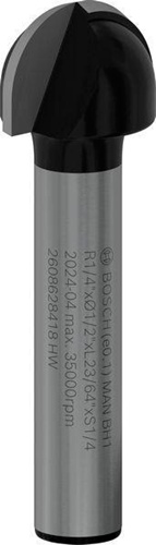 Bosch Hohlkehlfräser Arbeits-L.9,2mm D.12,7mm L.40mm Radius 6,3mm Schaft 1/4Zoll