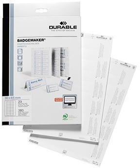 DURABLE Einsteckschild 142302 30x65mm weiß 360 St./Pack.