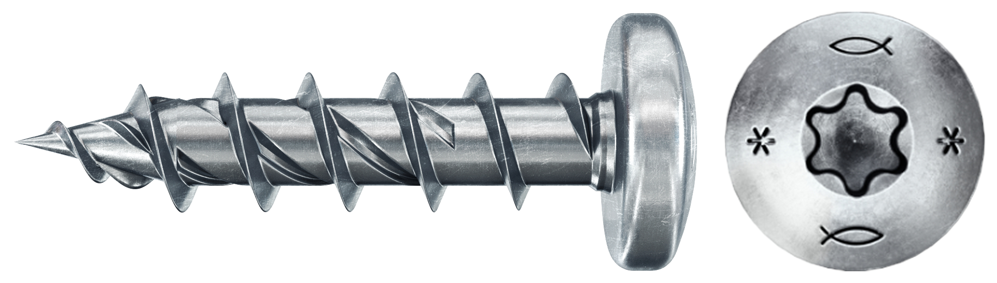 fischer PowerFast FPF II PTF 5,0 x 25 BC 200 Panhead mit Innenstern TX Vollgewinde galvanisch verzinkt, blau passiviert