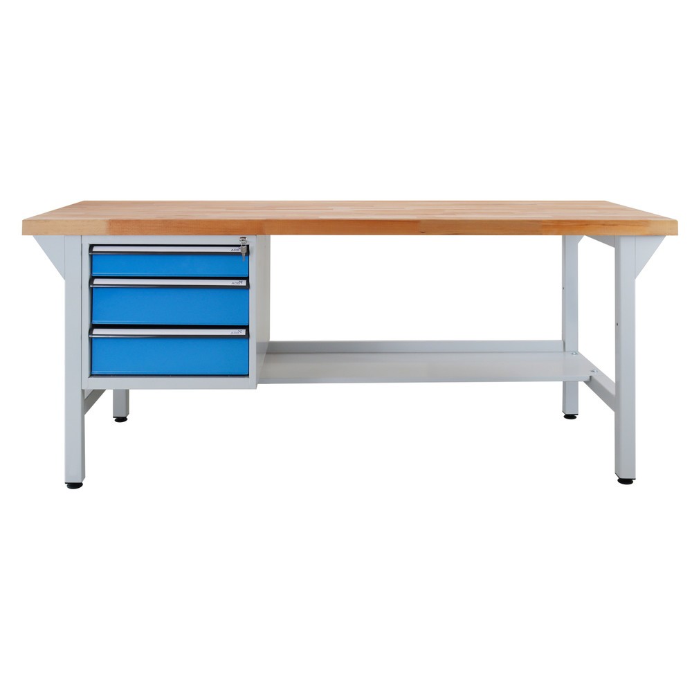 HEMMDAL Werkbank Typ XL, mit 3 Schubladen – bis 300 kg – Arbeitstisch Made in EU