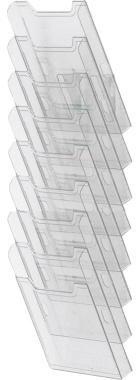 Exacompta Wandprospekthalter 64858D A4 hoch 8Fächer transparent