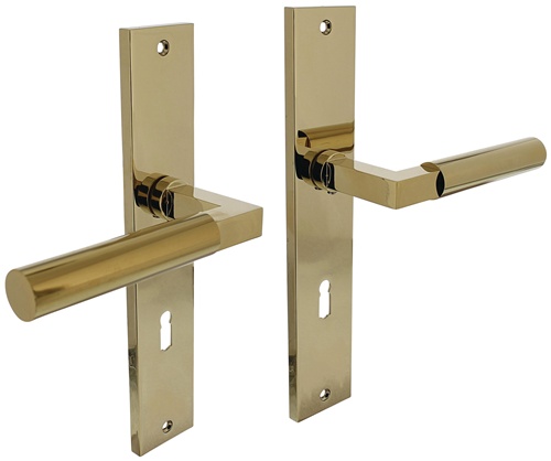 Langschildschildgarnitur Baustil Alu.F3 MS BB 72mm DIN L/R INTERSTEEL