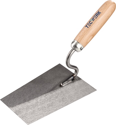 TECWERK Maurerkelle L.160mm B.115mm m.Buchenholzheft,S-Hals gehär.Stahl,geschl.