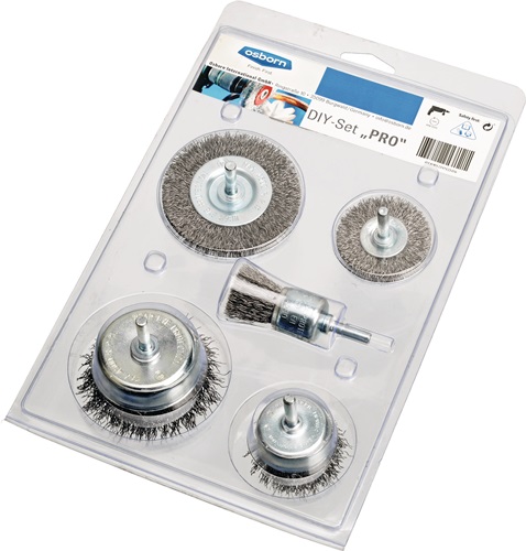Bürstensortiment Drahtstärke 0,3mm STA 4500min-¹ 5-tlg.OSBORN