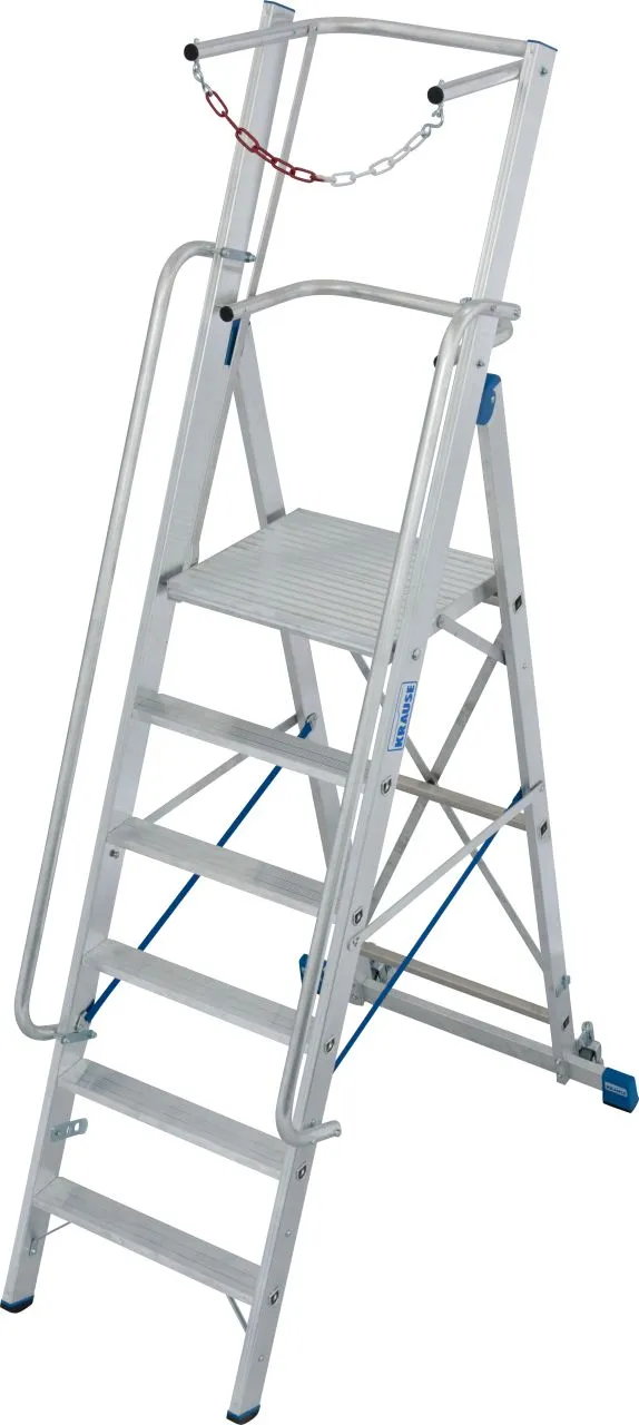 Krause STABILO Stufen-StehLeiter mit großer Standplattform und Sicherheitsbügel 1x6 Stufen