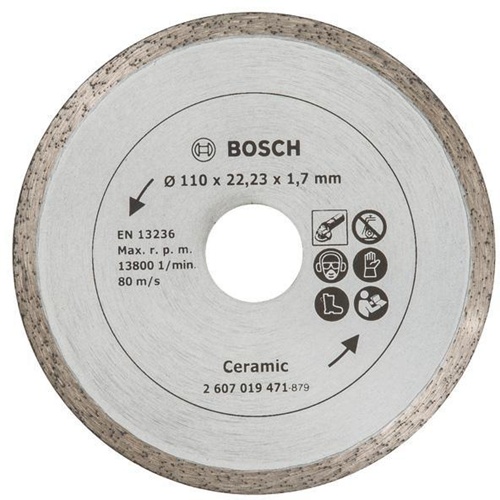 Bosch Diamanttrennscheibe D.110mm Bohrungs-D.22,23mm f.Fliesen Schnitt-B.1,7mm