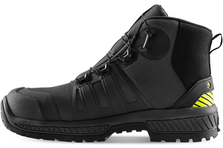 Fristads ComfortStep Sicherheitsschuh S3S Mid - Anthrazitgrau/Neongelb Gr. 36