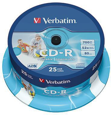Verbatim CD-R 43439 52x 700MB 80Min. Spindel 25 St./Pack.
