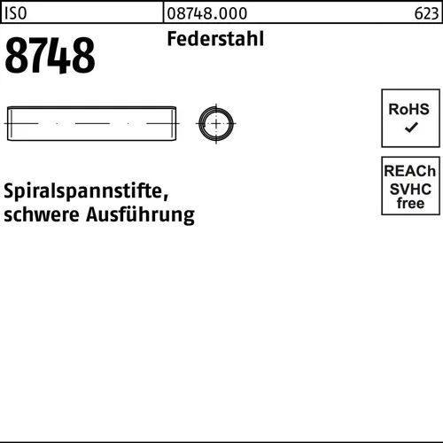 Spiralspannstift ISO 8748 3x 30 Federstahl schwere Ausf. 1000 Stück