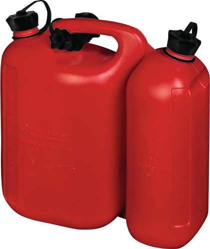 Kraftstoffdoppelkanister PROFI 5,5+3l rot HDPE L316xB145xH312mm HÜNERSDORFF