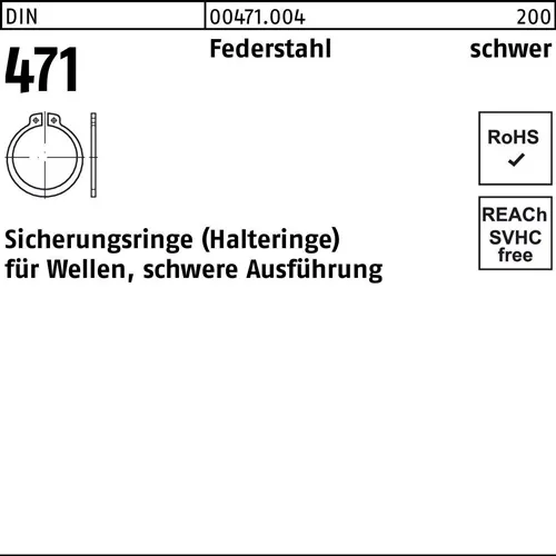 Sicherungsring DIN 471 60x 3 Federstahl schwere Ausf. 50 Stück