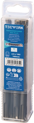 TECWERK Hammerbohrer Großpackung SDS-plus 10 St. 