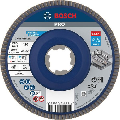 Bosch Fächerschleifscheibe PRO X571 D.125mm Körnung 120 gerade X-LOCK