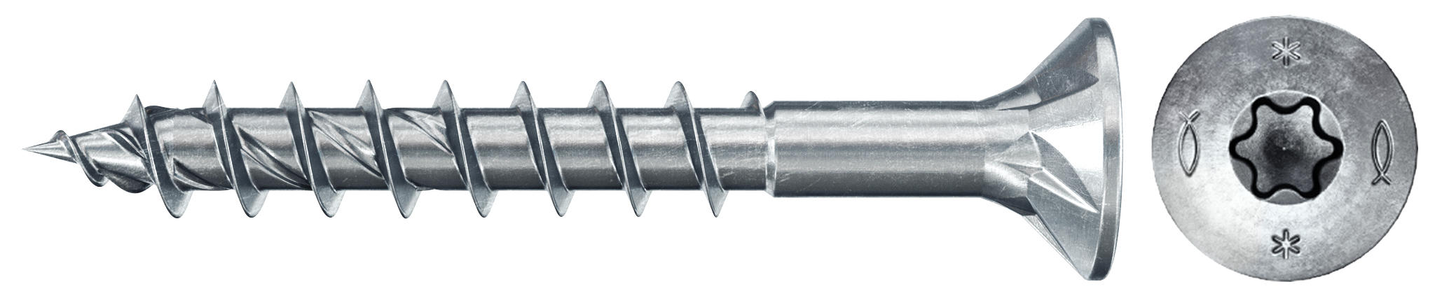 fischer PowerFast FPF II CTP 4,5 x 40 BC 50 Senkkopf mit Innenstern TX Teilgewinde galvanisch verzinkt, blau passiviert