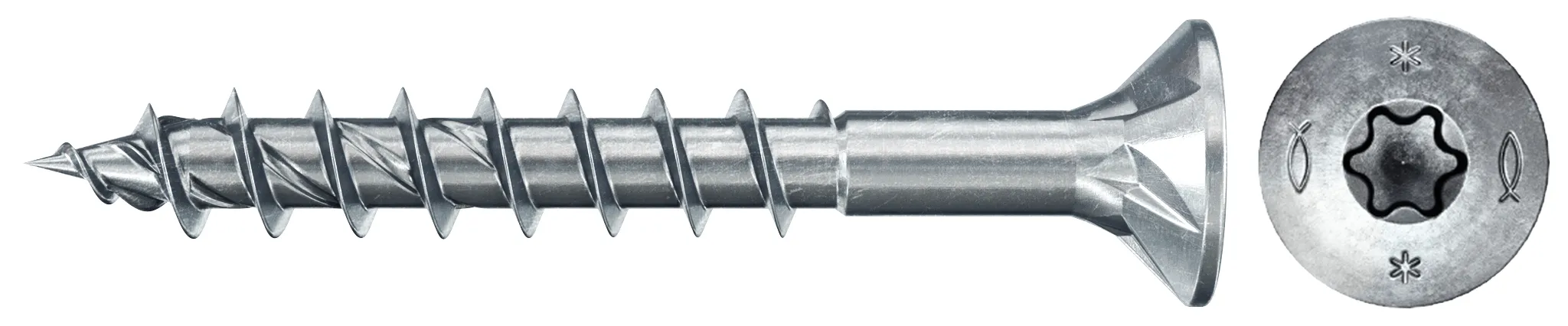 fischer PowerFast FPF II CTP 4,5 x 40 BC 50 Senkkopf mit Innenstern TX Teilgewinde galvanisch verzinkt, blau passiviert