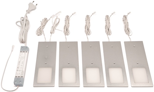 Anbauleuchte Planar L neutralweiß 24V DC 5x3 W Rahmenfarbe Aluminum L&S