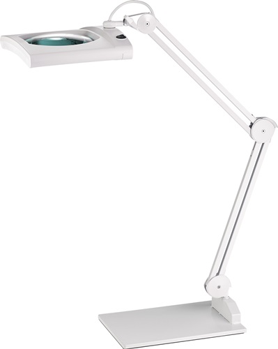 LED-Lupenleuchte Glaslinse 190,5 (7,5″) weiß mit Abdeckung, eckiger Kopf