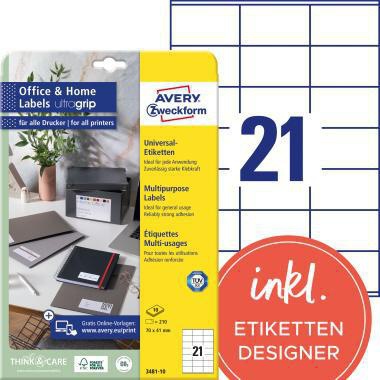 Avery Zweckform Universaletikett 3481-10 70x41mm weiß