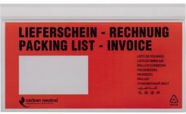 UNIPACK Dokumententasche V722182 DL 70my rt/sw 500 St./Pack.