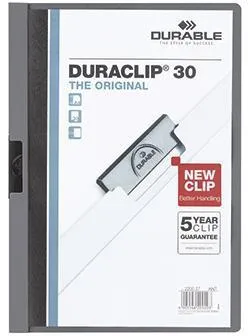 DURABLE Klemmmappe DURACLIP 30 220057 DIN A4 Hartfolie dunkelgrau