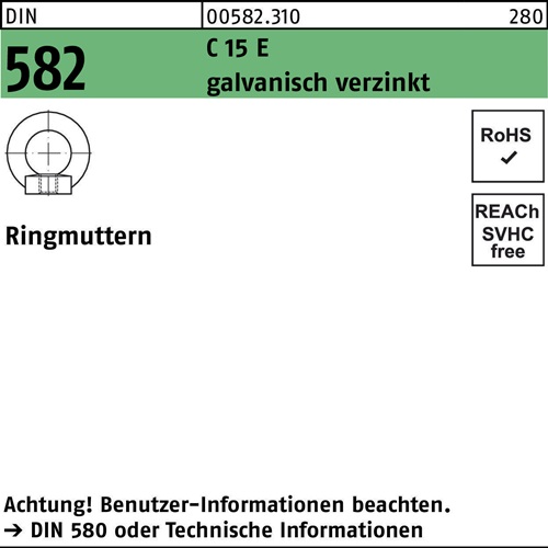 Ringmutter DIN 582 M42 C 15 E galv.verz. 1 Stück