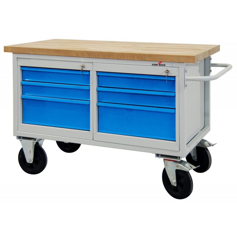 Steinbock® Werkbank Motion, verfahrbar, 6 Schubladen, TK 500 kg