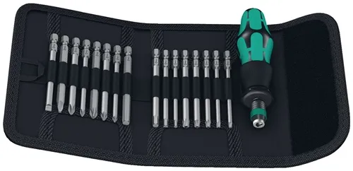 Schraubendrehersatz KK 60 17-tlg.m.Handhalter u.Wechselkl.Falt-Ta WERA