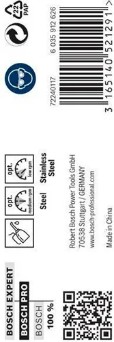 Bosch Metallbohrer PRO Stainless Steel Arbeits-L.75mm D.8mm L.117mm 10St.