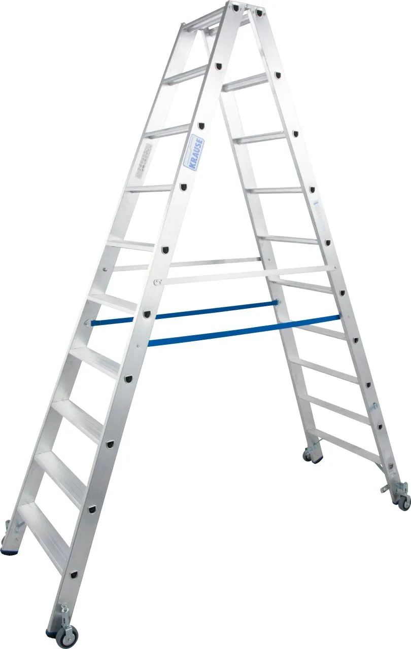Krause STABILO Stufen-DoppelLeiter fahrbar 2x10 Stufen