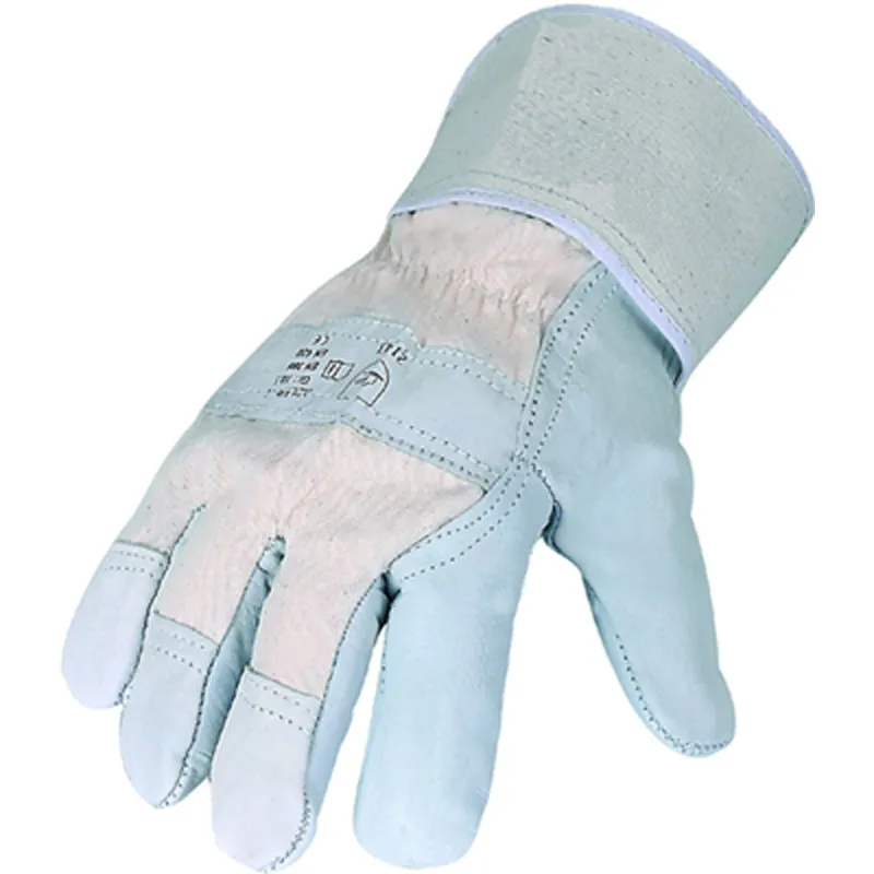 Kälteschutzhandschuh aus Rindvollleder beige/grau (W-2143)