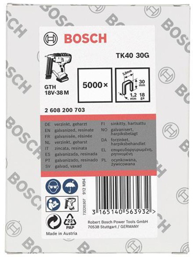 Bosch Klammer TK40 30G BxL 5,8x30mm Dicke 1,2mm geharzt verzinkt