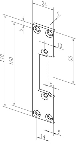 Flachschließbl.107 STA verz.ktg.B.24xL.110mm DIN L/R ASSA ABLOY