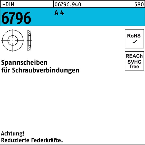 Spannscheibe DIN 6796 6x 14x 1,5 A 4 100 Stück