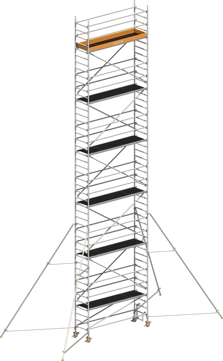 Layher Fahrgerüst Uni Standard P2 mit Gerüststützen - 5 m Typ: 1401151 | SH: 11,2 m / AH: 13,20 m