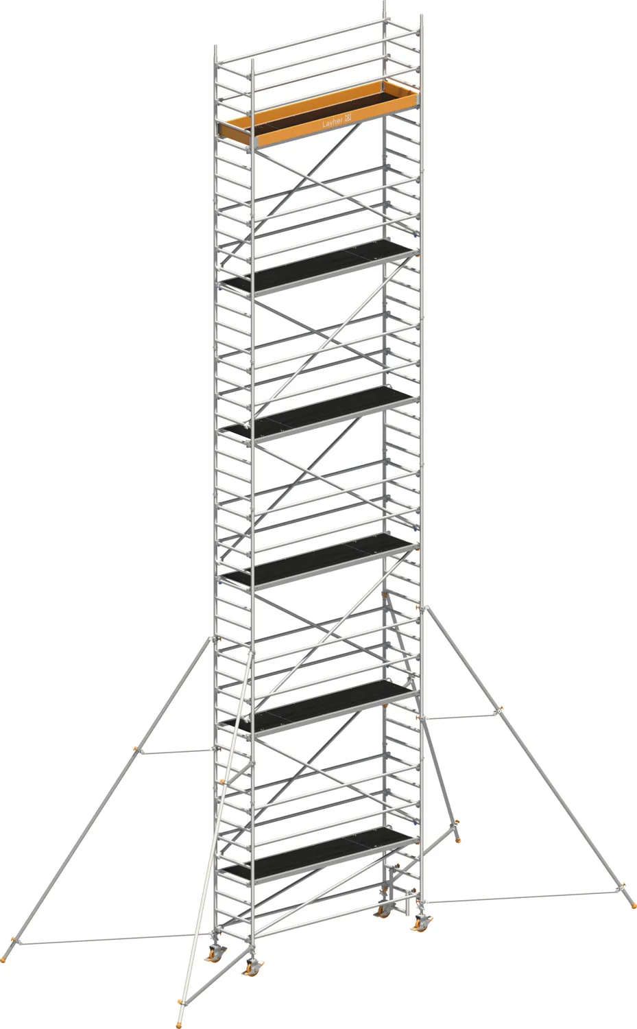 Layher Fahrgerüst Uni Standard P2 mit Gerüststützen - 5 m Typ: 1401151 | SH: 11,2 m / AH: 13,20 m