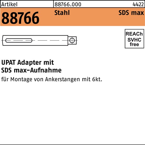 Adapter R 88766 SDS-MAX 3/4VK Stahl 1 Stück UPAT