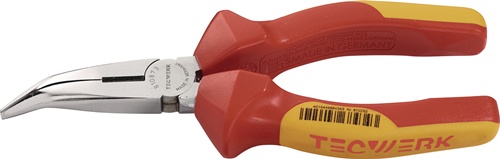 TECWERK Flachrundzange L.200mm 40Grad gew.VDE Mehrkomp.-Hüllen 