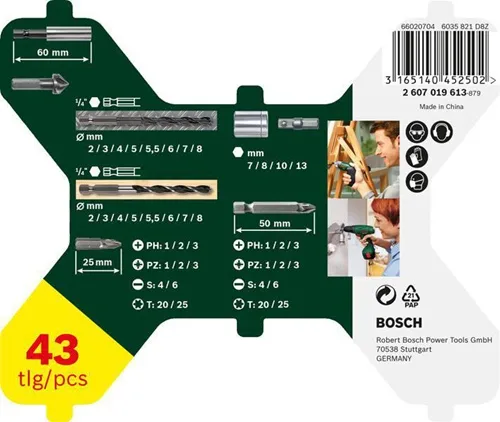 Bosch Bohrer-Set X-Line 43tlg. 6KT LxBxH 172x172x44mm Hexagon i.Koffer