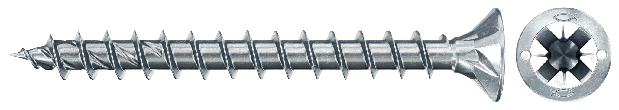 fischer PowerFast FPF II CZF 3,5 x 30 BC 200 Senkkopf mit Kreuzschlitz PZ Vollgewinde galvanisch verzinkt, blau passiviert