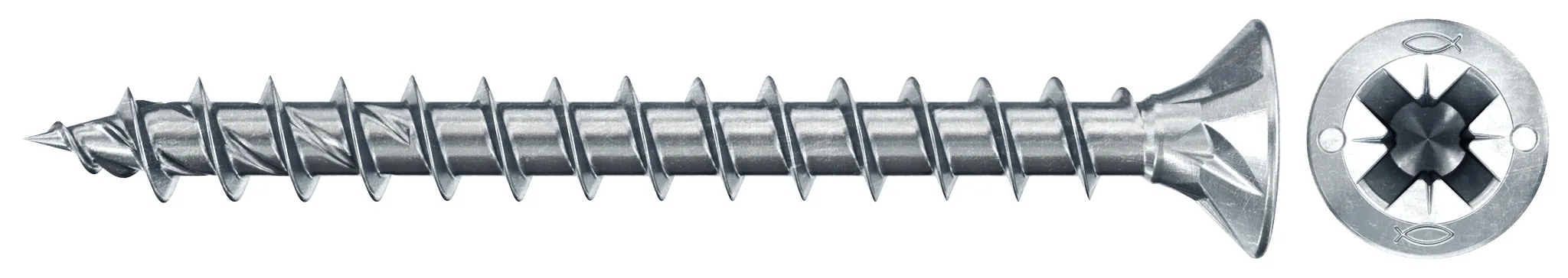 fischer PowerFast FPF II CZF 3,5 x 40 BC 1000 Senkkopf mit Kreuzschlitz PZ Vollgewinde galvanisch verzinkt, blau passiviert