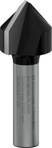 Bosch V-Nutfräser Standard for Wood Arbeits-L.16mm D.16mm L.45mm Schaft 8mm 90Grad