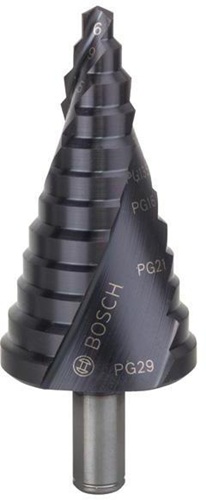 Bosch Stufenbohrer Stufen-D.6 -37mm Schaft-D.10mm L.93mm HSS AlTiN-besch. 12 Stufen