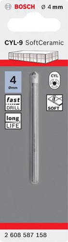 Bosch Fliesenbohrer CYL-9 Ceramic DxL 4x70mm weiß Werkstoff HM 