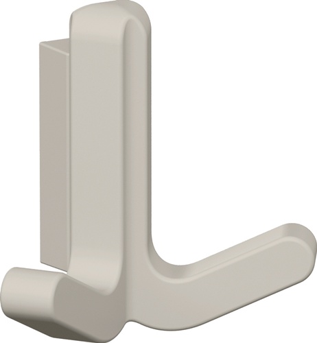 Doppelhaken Ser.477 matt,elastisch Ku.(TPU) 97 lichtgrau H.69mm HEWI