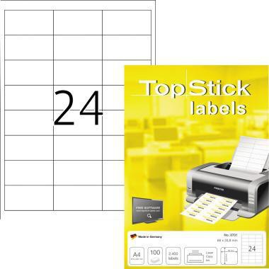 Etikett Topstick 8701 66x33,8mm weiß 2.400 St./Pack.