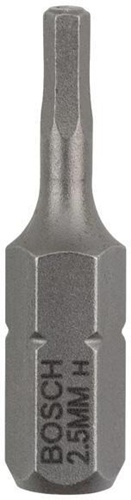 Bosch Schrauberbit Extra-Hart ISO1173 C6.3 HEX 2,5 L.25mm 1/4Zoll-Außen-6kt 3St.
